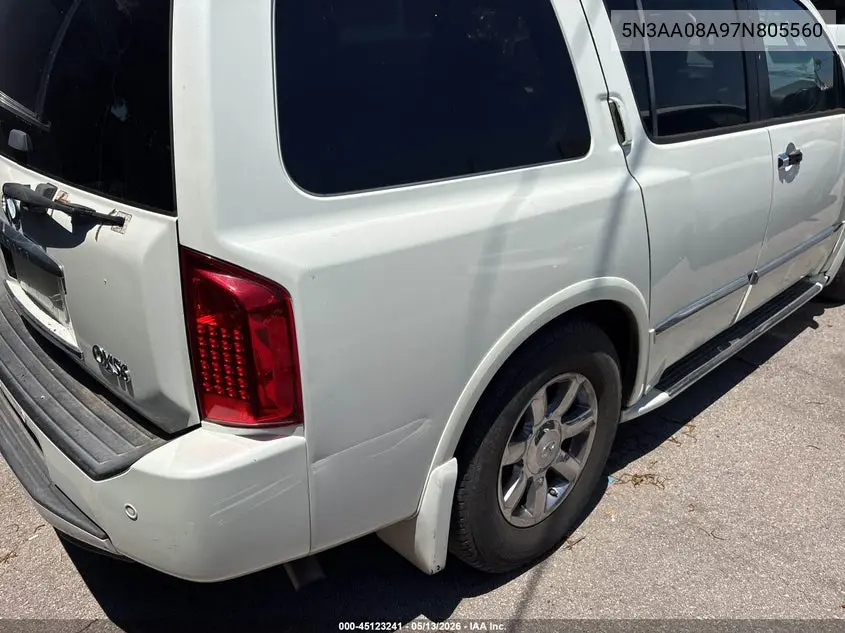 2007 Infiniti Qx56 VIN: 5N3AA08A97N805560 Lot: 45123241