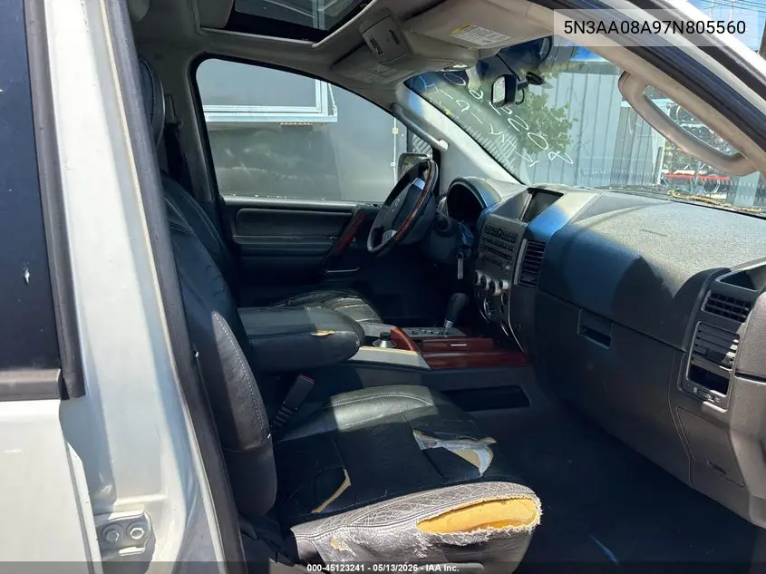 2007 Infiniti Qx56 VIN: 5N3AA08A97N805560 Lot: 45123241