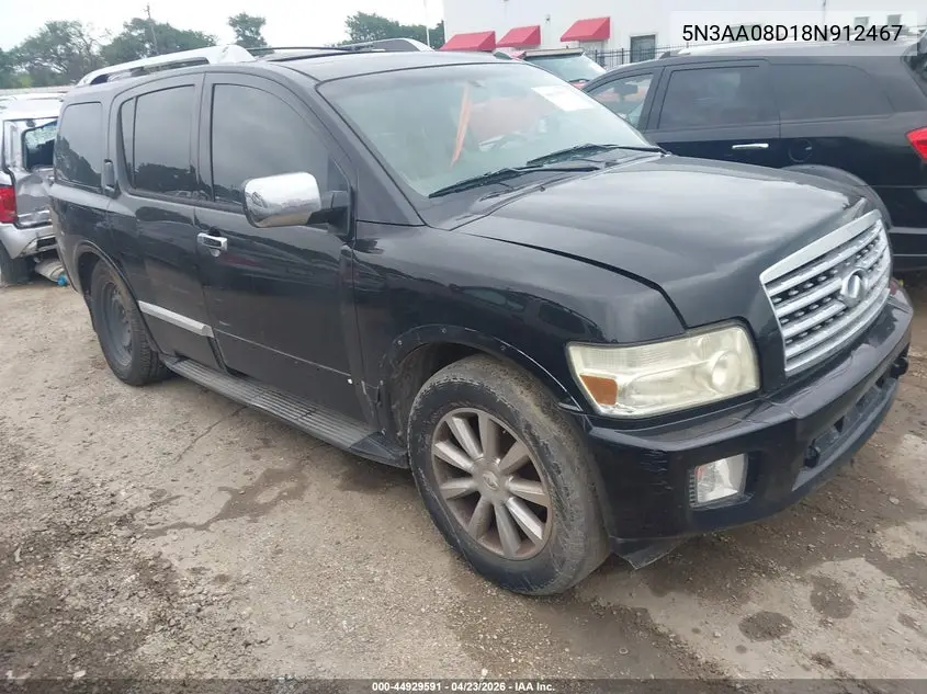 2008 Infiniti Qx56 VIN: 5N3AA08D18N912467 Lot: 44929591