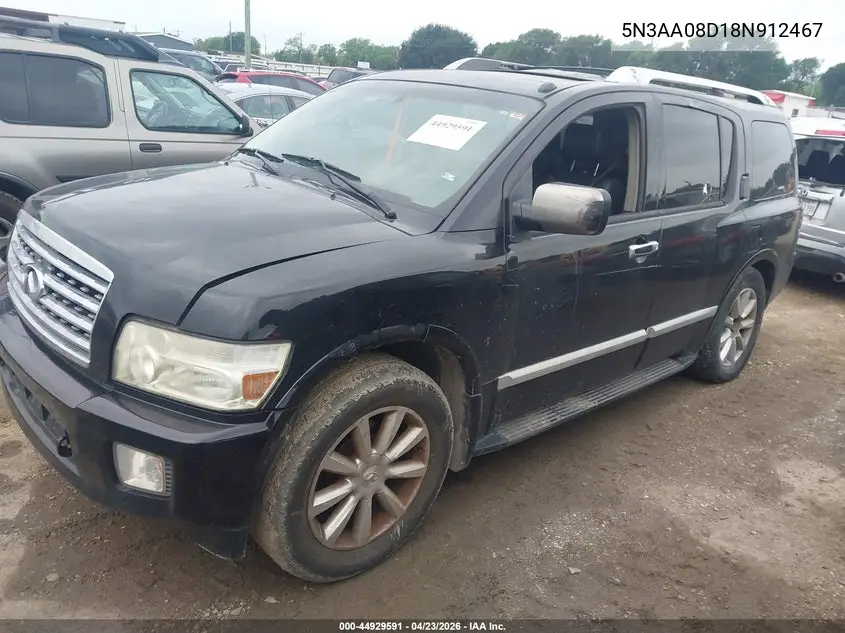 2008 Infiniti Qx56 VIN: 5N3AA08D18N912467 Lot: 44929591
