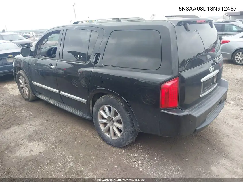 2008 Infiniti Qx56 VIN: 5N3AA08D18N912467 Lot: 44929591