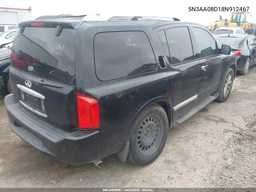 2008 Infiniti Qx56 VIN: 5N3AA08D18N912467 Lot: 44929591