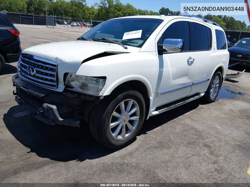 2010 Infiniti Qx56 VIN: 5N3ZA0ND0AN903448 Lot: 45116416