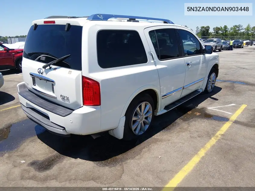 2010 Infiniti Qx56 VIN: 5N3ZA0ND0AN903448 Lot: 45116416