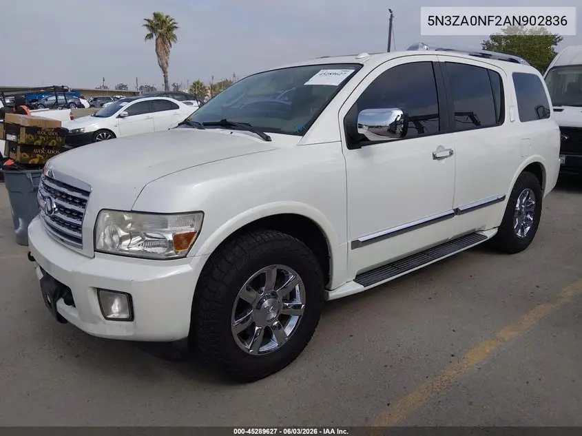 2010 Infiniti Qx56 VIN: 5N3ZA0NF2AN902836 Lot: 45289627