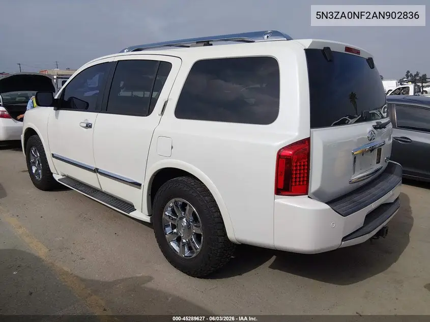 2010 Infiniti Qx56 VIN: 5N3ZA0NF2AN902836 Lot: 45289627