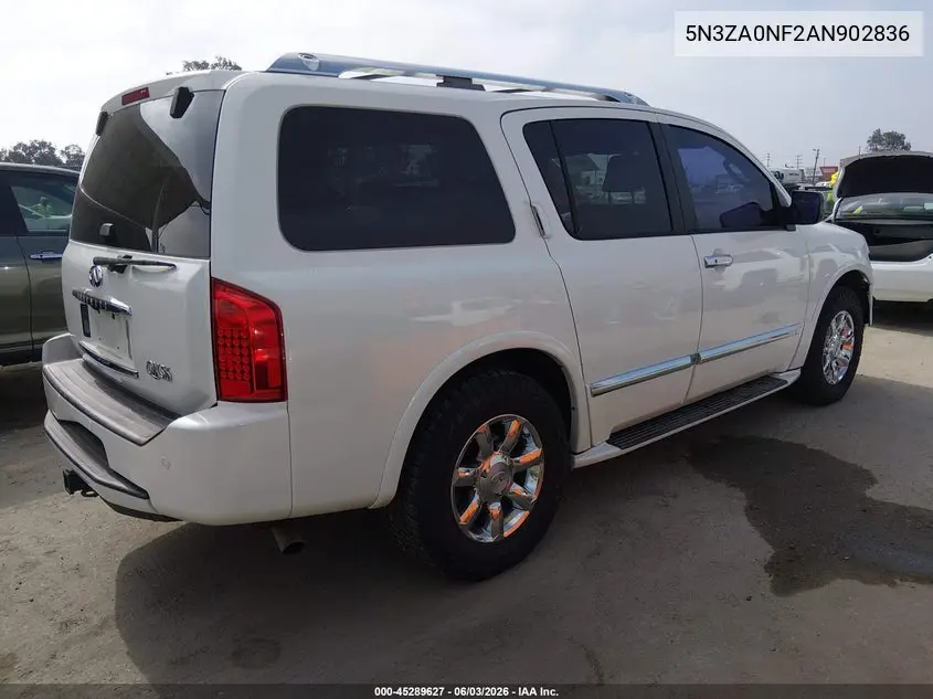 2010 Infiniti Qx56 VIN: 5N3ZA0NF2AN902836 Lot: 45289627