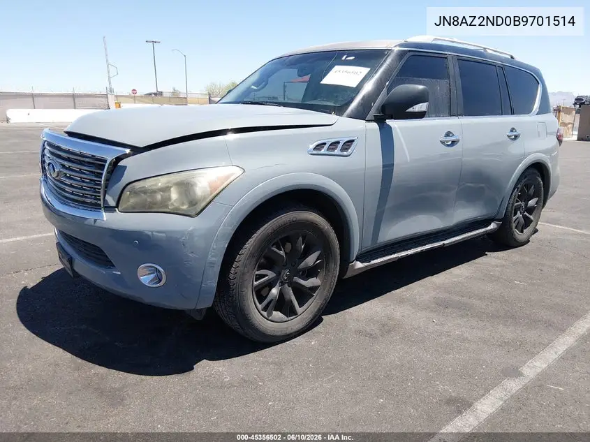 2011 Infiniti Qx56 VIN: JN8AZ2ND0B9701514 Lot: 45356502