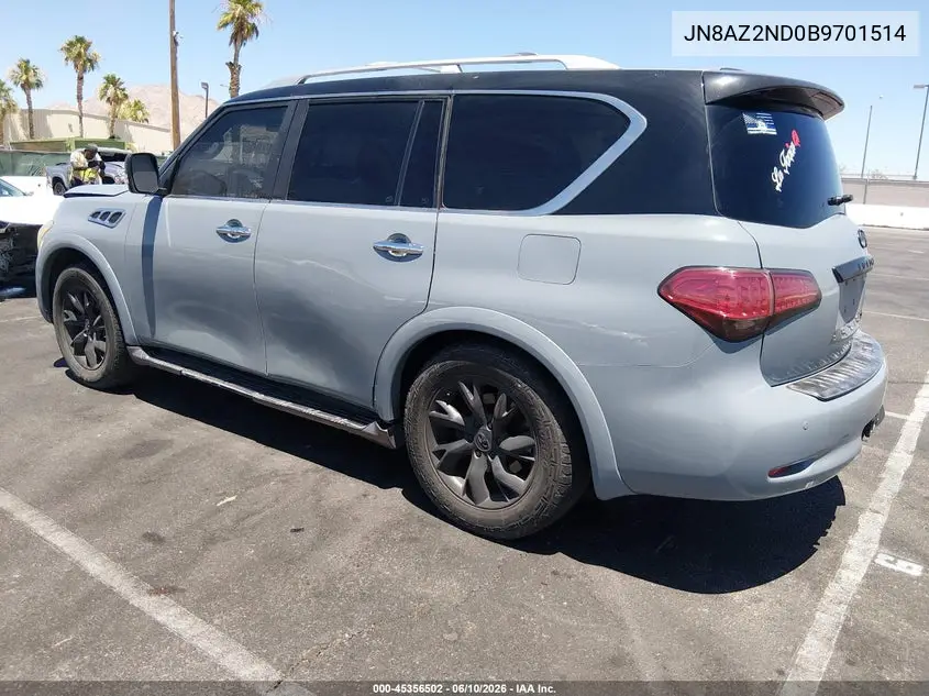 2011 Infiniti Qx56 VIN: JN8AZ2ND0B9701514 Lot: 45356502