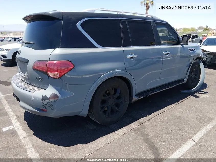 2011 Infiniti Qx56 VIN: JN8AZ2ND0B9701514 Lot: 45356502