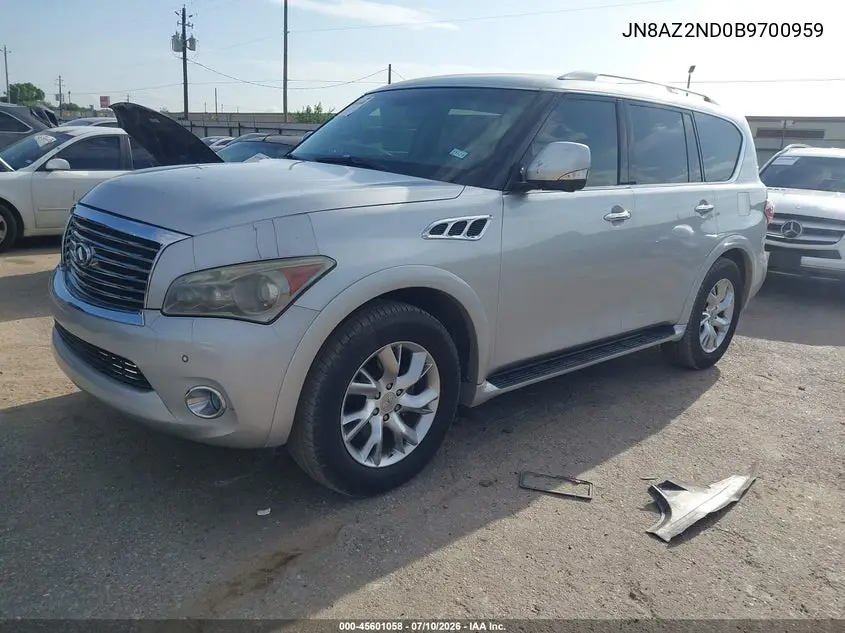 2011 Infiniti Qx56 VIN: JN8AZ2ND0B9700959 Lot: 45601058