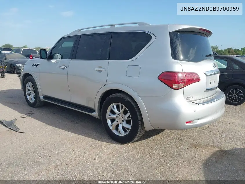 2011 Infiniti Qx56 VIN: JN8AZ2ND0B9700959 Lot: 45601058