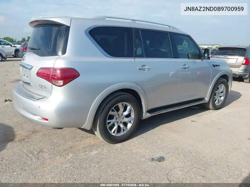 2011 Infiniti Qx56 VIN: JN8AZ2ND0B9700959 Lot: 45601058