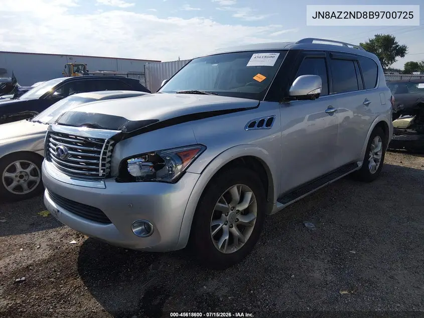 2011 Infiniti Qx56 VIN: JN8AZ2ND8B9700725 Lot: 45618600