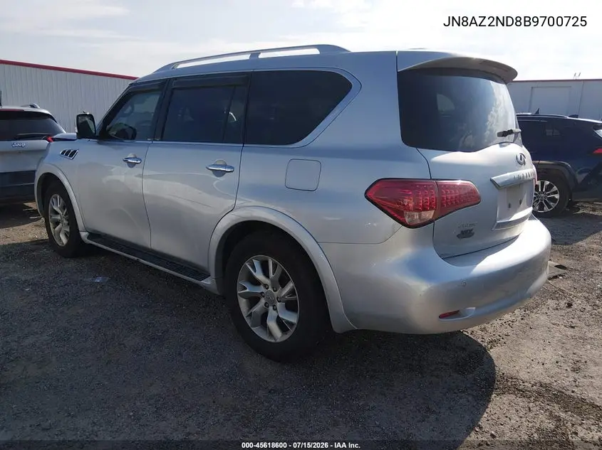 2011 Infiniti Qx56 VIN: JN8AZ2ND8B9700725 Lot: 45618600