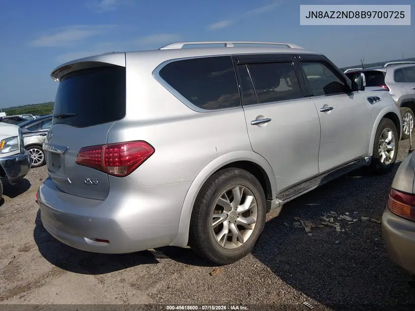 2011 Infiniti Qx56 VIN: JN8AZ2ND8B9700725 Lot: 45618600