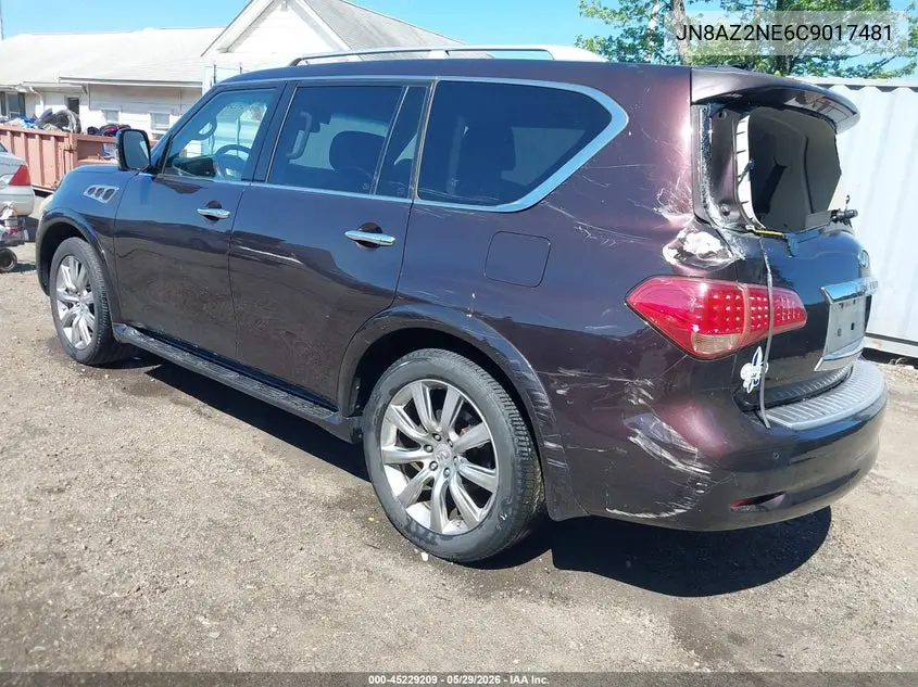 2012 Infiniti Qx56 VIN: JN8AZ2NE6C9017481 Lot: 45229209