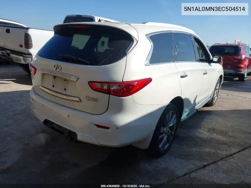 5N1AL0MN3EC504514 2014 Infiniti Qx60