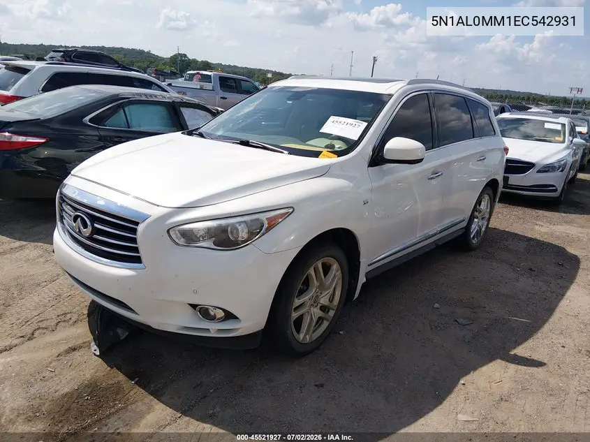 2014 Infiniti Qx60 VIN: 5N1AL0MM1EC542931 Lot: 45521927