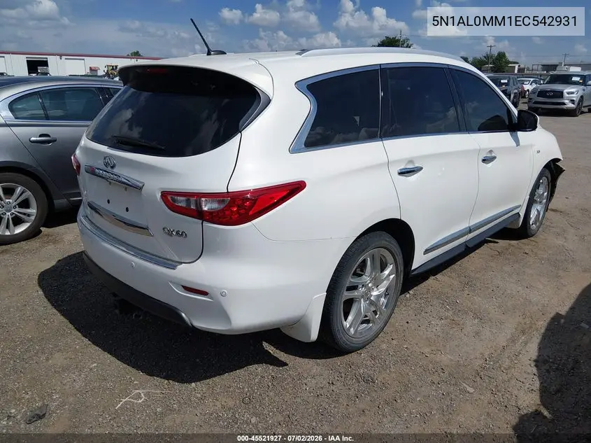 2014 Infiniti Qx60 VIN: 5N1AL0MM1EC542931 Lot: 45521927