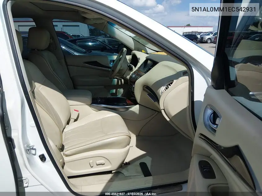 2014 Infiniti Qx60 VIN: 5N1AL0MM1EC542931 Lot: 45521927