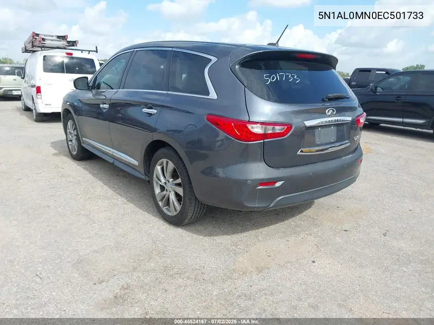 2014 Infiniti Qx60 VIN: 5N1AL0MN0EC501733 Lot: 45524167
