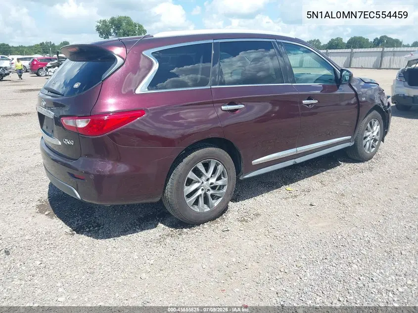 2014 Infiniti Qx60 VIN: 5N1AL0MN7EC554459 Lot: 45555825