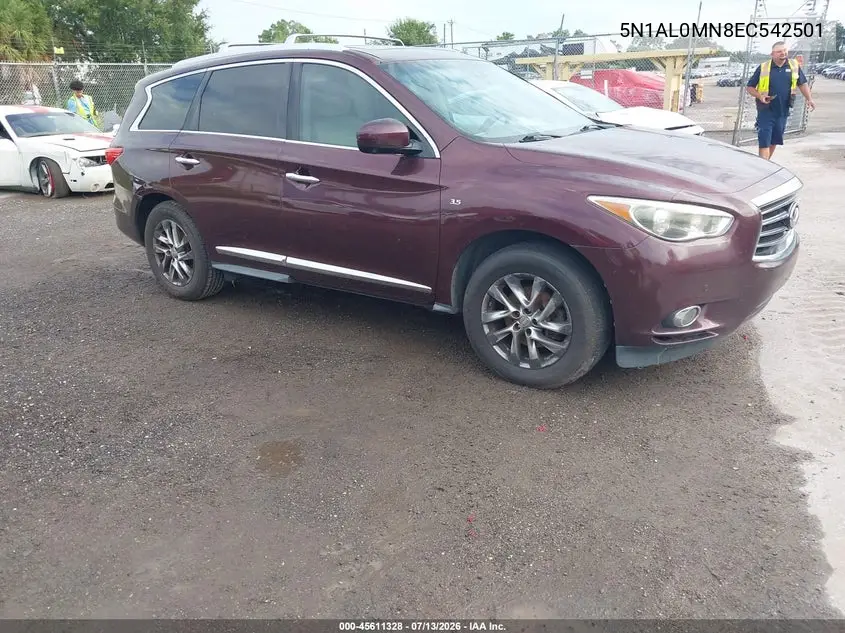 2014 Infiniti Qx60 VIN: 5N1AL0MN8EC542501 Lot: 45611328