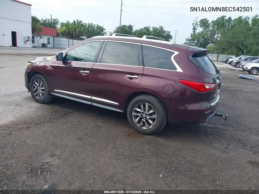 2014 Infiniti Qx60 VIN: 5N1AL0MN8EC542501 Lot: 45611328