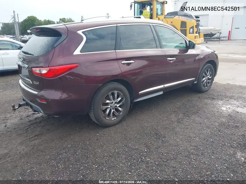 2014 Infiniti Qx60 VIN: 5N1AL0MN8EC542501 Lot: 45611328