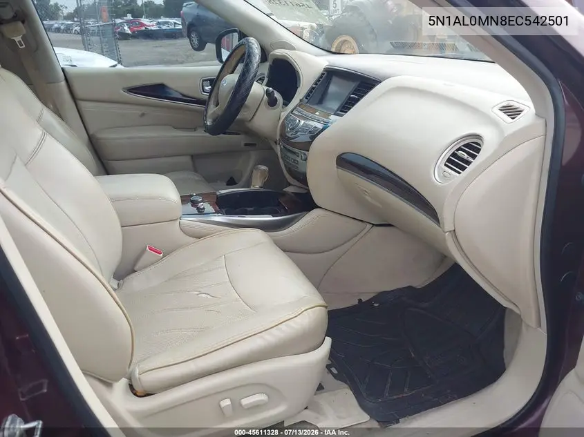 2014 Infiniti Qx60 VIN: 5N1AL0MN8EC542501 Lot: 45611328