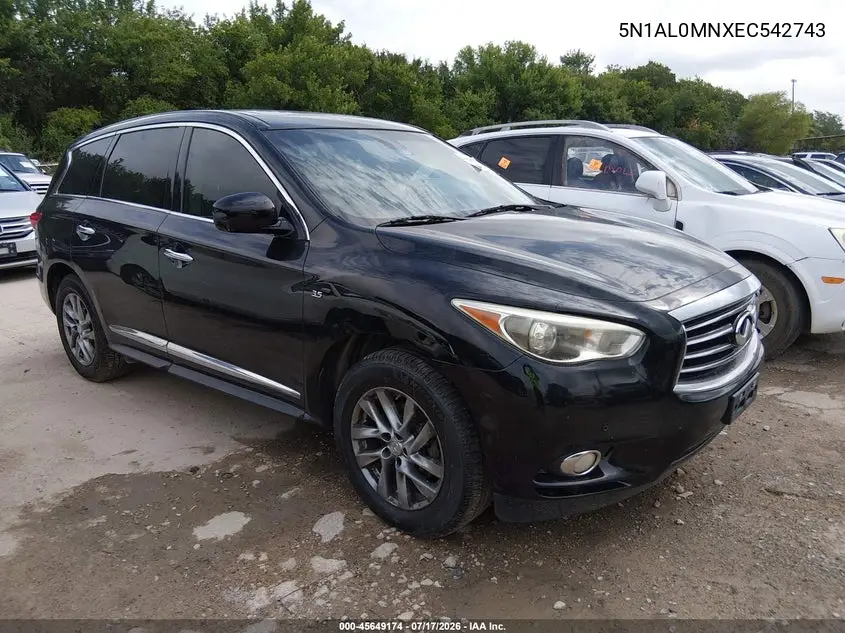 2014 Infiniti Qx60 VIN: 5N1AL0MNXEC542743 Lot: 45649174