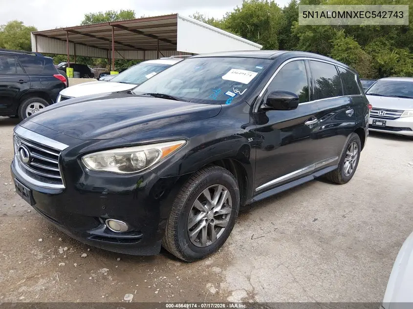 2014 Infiniti Qx60 VIN: 5N1AL0MNXEC542743 Lot: 45649174