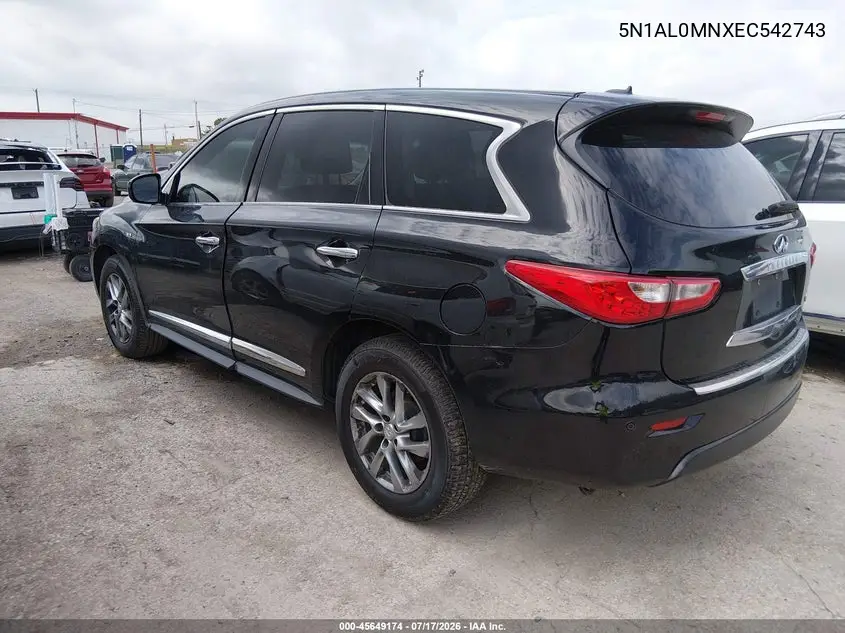 2014 Infiniti Qx60 VIN: 5N1AL0MNXEC542743 Lot: 45649174