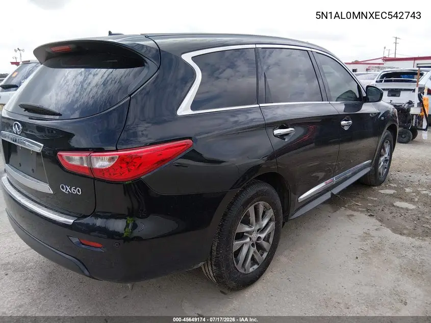 2014 Infiniti Qx60 VIN: 5N1AL0MNXEC542743 Lot: 45649174