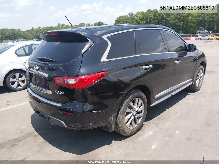 2014 Infiniti Qx60 VIN: 5N1AL0MM2EC508819 Lot: 45651409