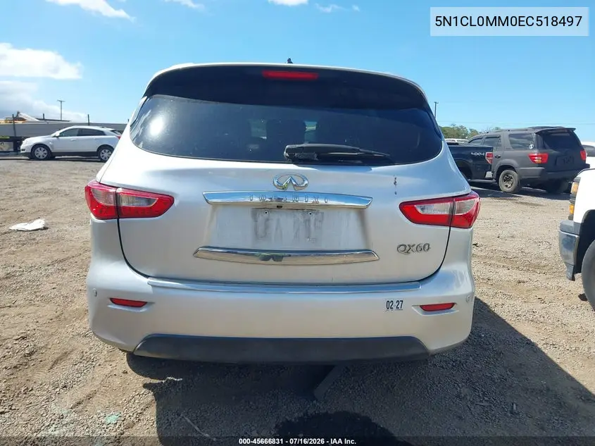 2014 Infiniti Qx60 Hybrid VIN: 5N1CL0MM0EC518497 Lot: 45666831