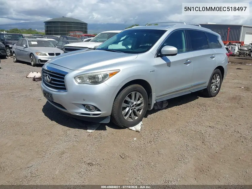 2014 Infiniti Qx60 Hybrid VIN: 5N1CL0MM0EC518497 Lot: 45666831