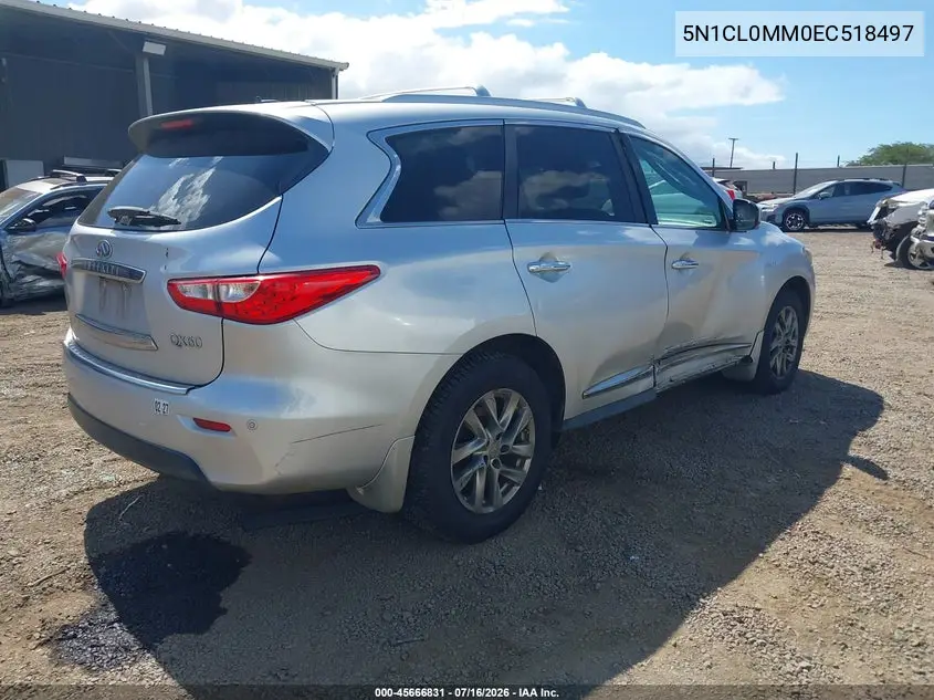 2014 Infiniti Qx60 Hybrid VIN: 5N1CL0MM0EC518497 Lot: 45666831