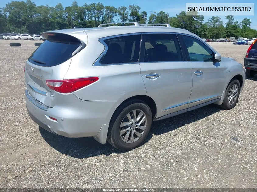 2014 Infiniti Qx60 VIN: 5N1AL0MM3EC555387 Lot: 45672411