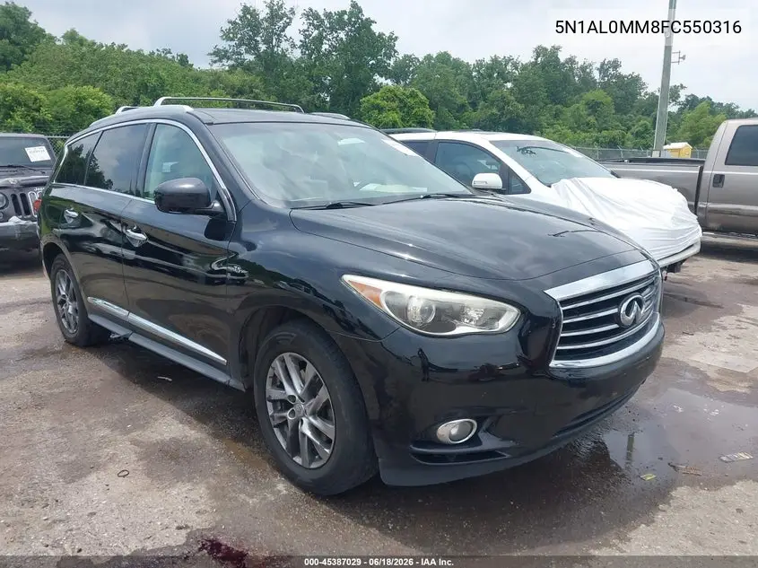 2015 Infiniti Qx60 VIN: 5N1AL0MM8FC550316 Lot: 45387029