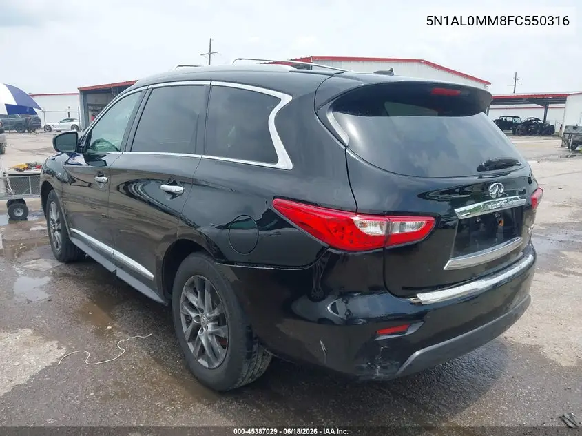2015 Infiniti Qx60 VIN: 5N1AL0MM8FC550316 Lot: 45387029