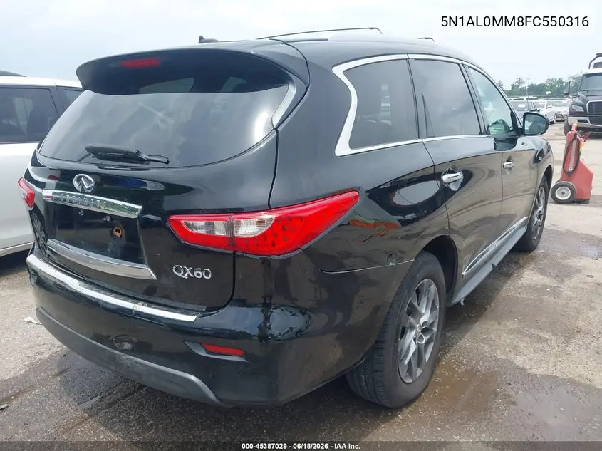 2015 Infiniti Qx60 VIN: 5N1AL0MM8FC550316 Lot: 45387029