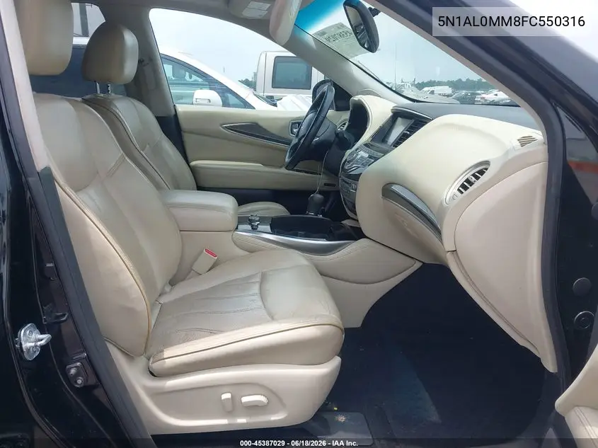 2015 Infiniti Qx60 VIN: 5N1AL0MM8FC550316 Lot: 45387029