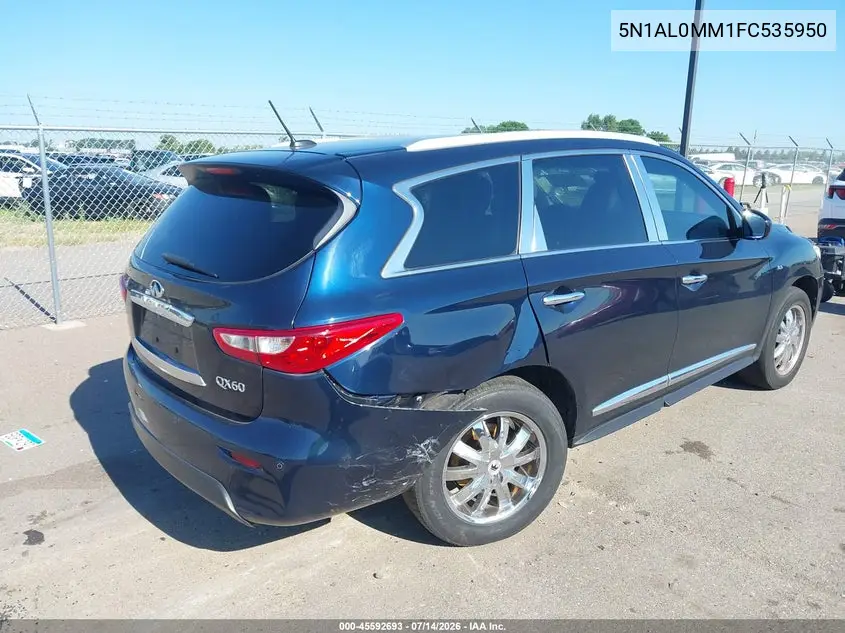 2015 Infiniti Qx60 VIN: 5N1AL0MM1FC535950 Lot: 45592693