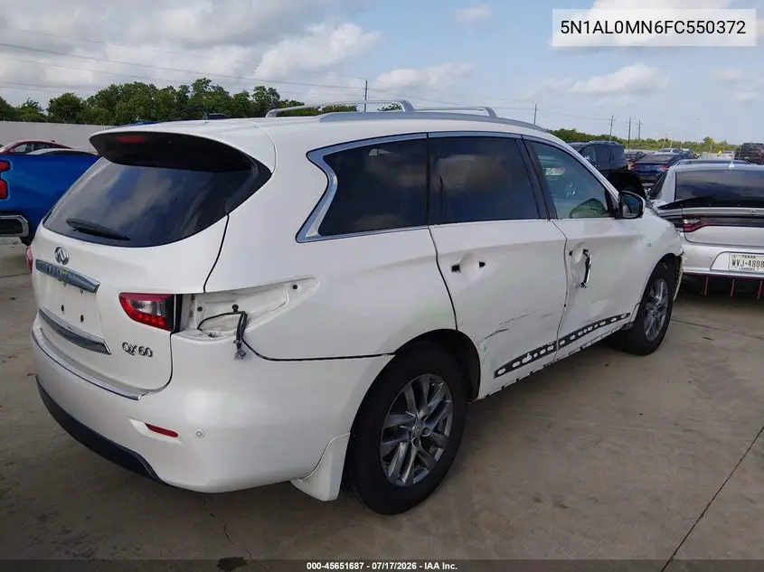2015 Infiniti Qx60 VIN: 5N1AL0MN6FC550372 Lot: 45651687
