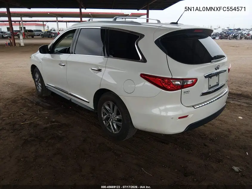2015 Infiniti Qx60 VIN: 5N1AL0MNXFC554571 Lot: 45669122
