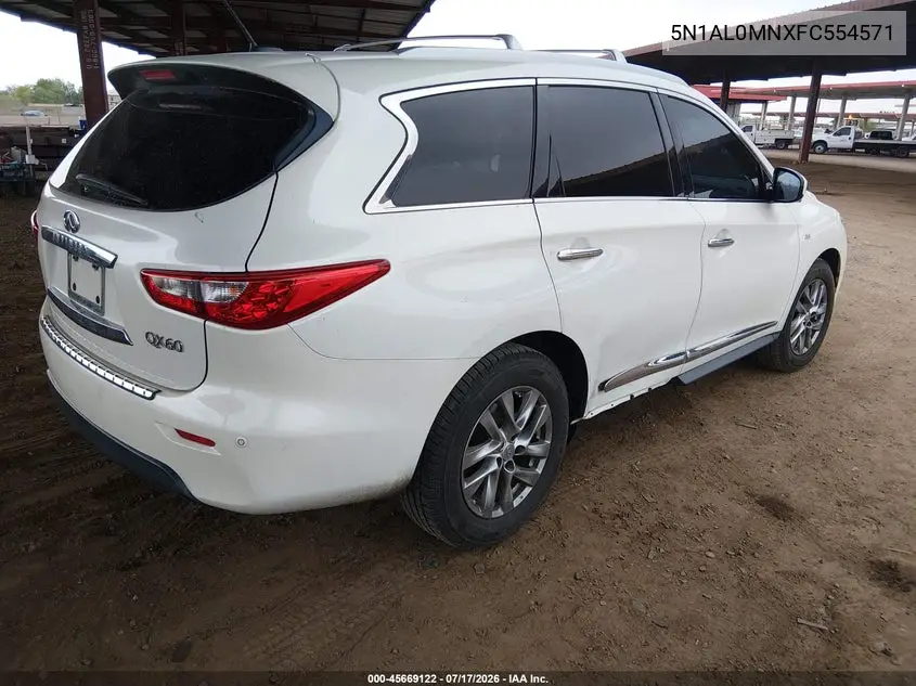 2015 Infiniti Qx60 VIN: 5N1AL0MNXFC554571 Lot: 45669122