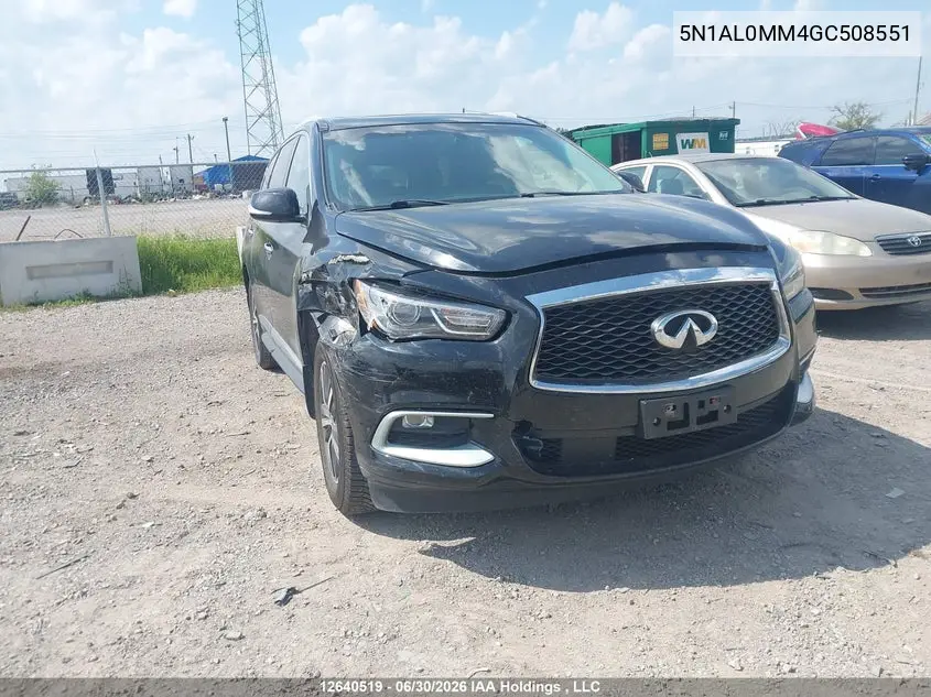 2016 Infiniti Qx60 VIN: 5N1AL0MM4GC508551 Lot: 12640519