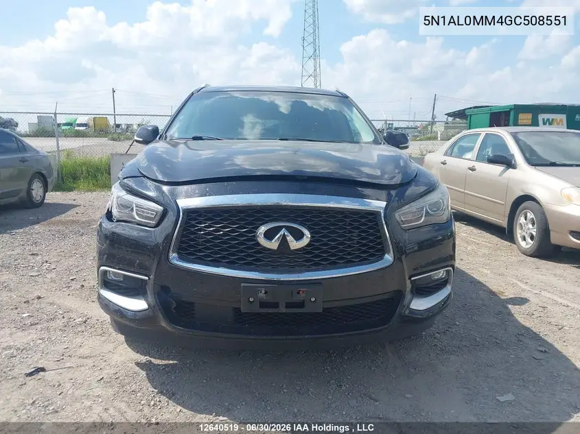 2016 Infiniti Qx60 VIN: 5N1AL0MM4GC508551 Lot: 12640519